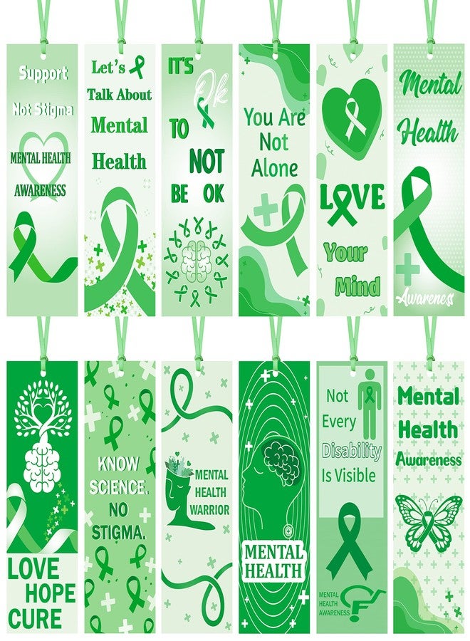Haooryx Mental Health Awareness Bookmark - 123 Pcs Support Not Stigma Book Marks Know Science No Stigma Not Every Disability Is Visible Bookmarks Fundraiser Event Classroom Stationery Handout Supplies - Image 1