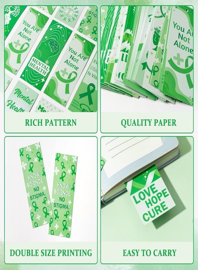 Haooryx Mental Health Awareness Bookmark - 123 Pcs Support Not Stigma Book Marks Know Science No Stigma Not Every Disability Is Visible Bookmarks Fundraiser Event Classroom Stationery Handout Supplies - Image 3