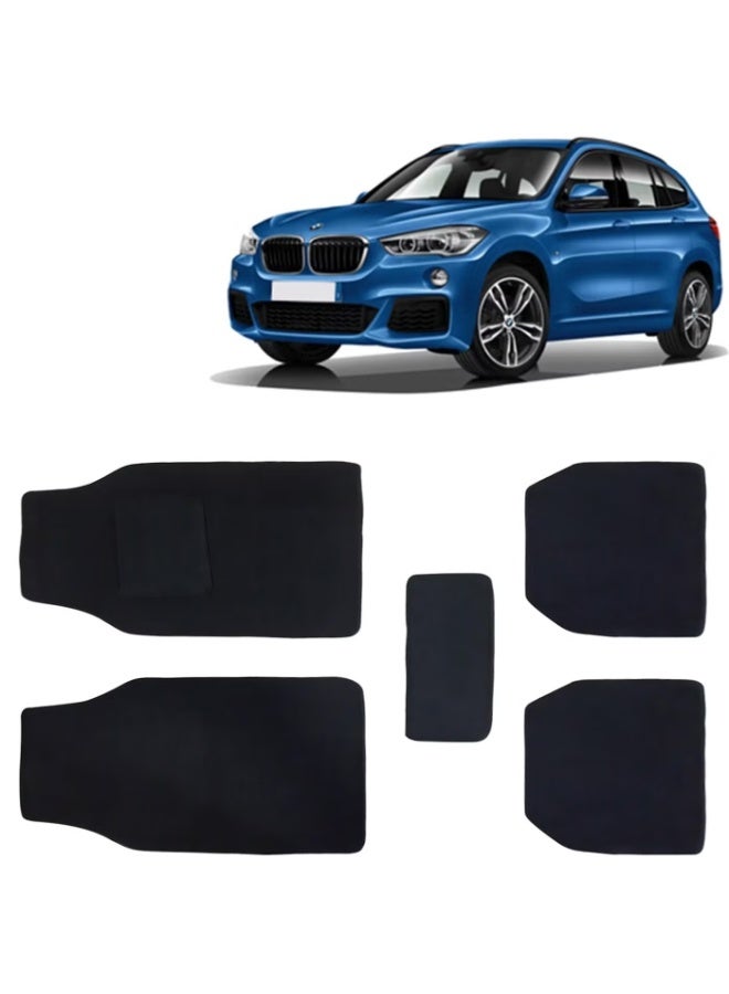 كلاسيك سجادات أرضية سيارة عالمية على شكل سجاد لسيارة BMW X6 2020 فصاعدًا، لون أسود، سجادات أرضية سيارة مضادة للانزلاق، مجموعة كاملة من 5 قطع من سلسلة Executive Series - Image 1