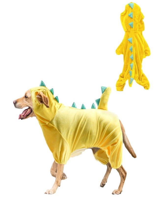 Hotumn Dinosaur Dog Halloween Costume Pet Dino Hoodie for Small Dogs (Medium, Yellow) - Image 2