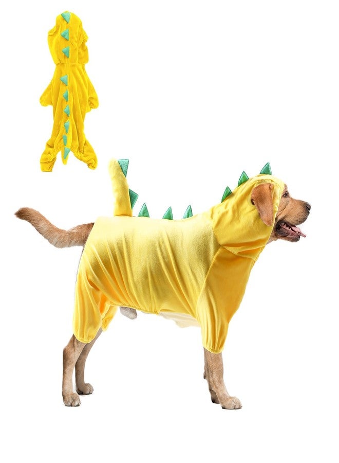 Hotumn Dinosaur Dog Halloween Costume Pet Dino Hoodie for Small Dogs (Medium, Yellow) - Image 1