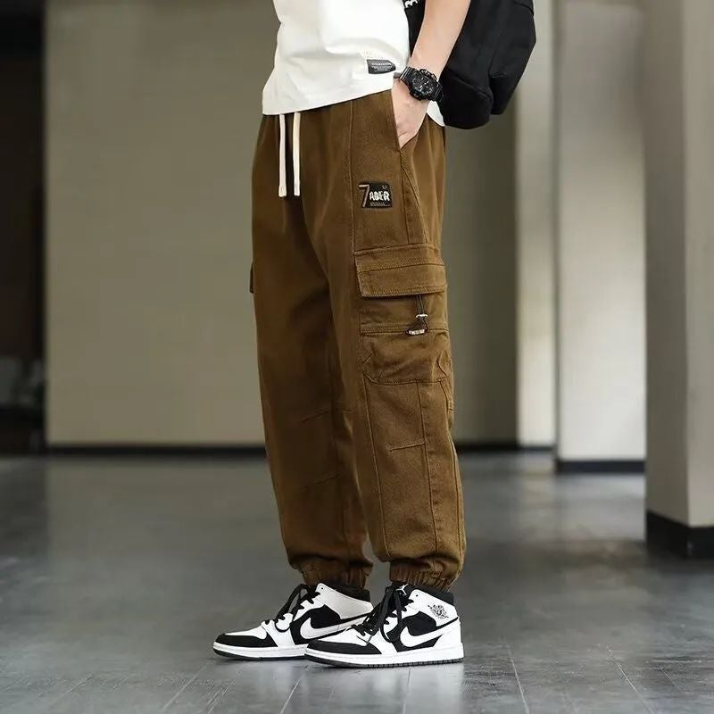 Overalls Men'S Spring & Fall Loose Large Size Youth Student Leggings Pants Boys Casual Pants - Image 2