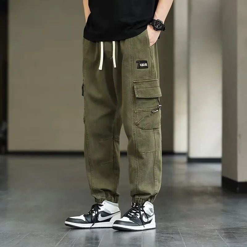 Overalls Men'S Spring & Fall Loose Large Size Youth Student Leggings Pants Boys Casual Pants - Image 3