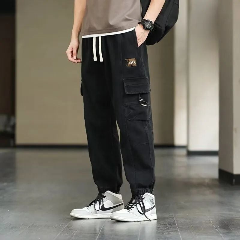 Overalls Men'S Spring & Fall Loose Large Size Youth Student Leggings Pants Boys Casual Pants - Image 5