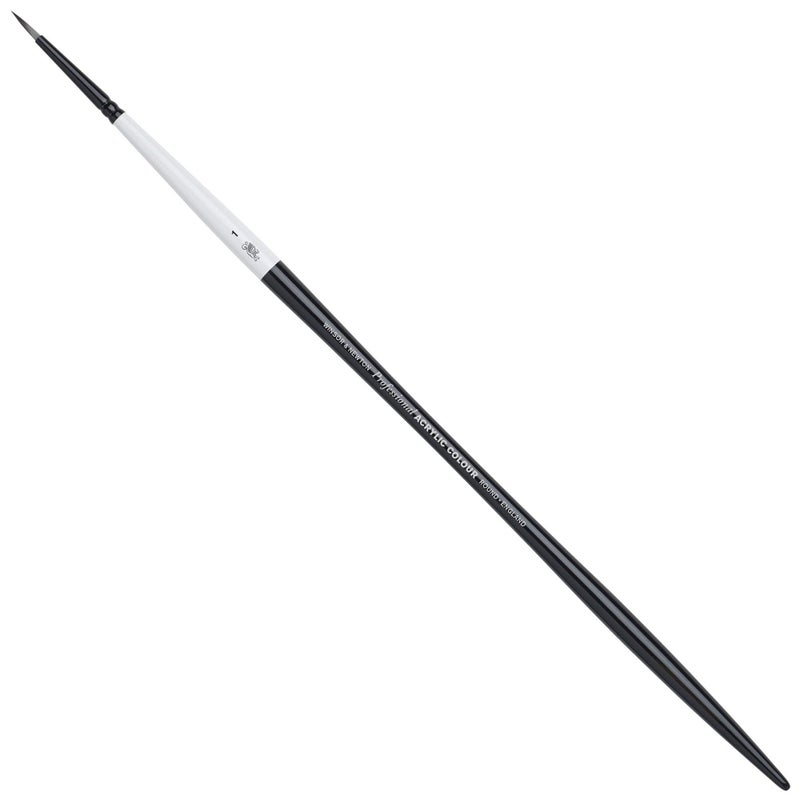 Winsor Newton Winsor & Newton Artists' Acrylic Brush, Size 1, Round,Black - Image 1