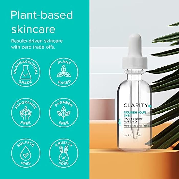 ClarityRx Nourish Your Skin 100% Squalane Oil for Face, Natural Plant-Based Moisturizing Facial Serum with Antioxidants for Dry Skin - Image 5