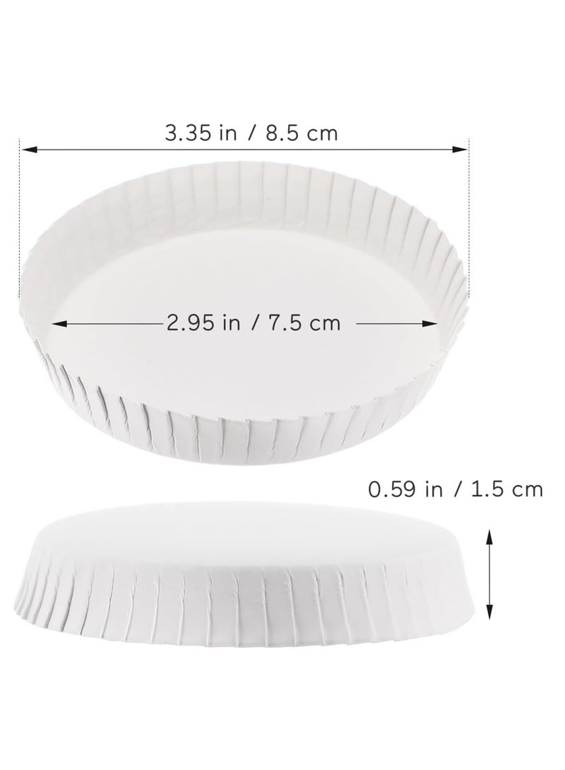 MOMOSO 100 Pcs Disposable Paper Cup Covers, Coffee Tea Covers Recycled Drinking Lids Perfect for Travel Hotel Bar Parties Wedding Home Kitchen 7.5 X 7.5cm/2.95inchx2.95inch - Image 2