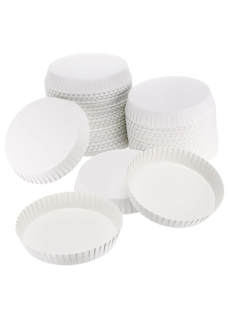 MOMOSO 100 Pcs Disposable Paper Cup Covers, Coffee Tea Covers Recycled Drinking Lids Perfect for Travel Hotel Bar Parties Wedding Home Kitchen 7.5 X 7.5cm/2.95inchx2.95inch - Image 3