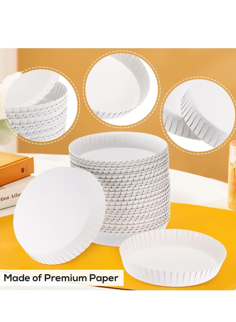MOMOSO 100 Pcs Disposable Paper Cup Covers, Coffee Tea Covers Recycled Drinking Lids Perfect for Travel Hotel Bar Parties Wedding Home Kitchen 7.5 X 7.5cm/2.95inchx2.95inch - Image 4