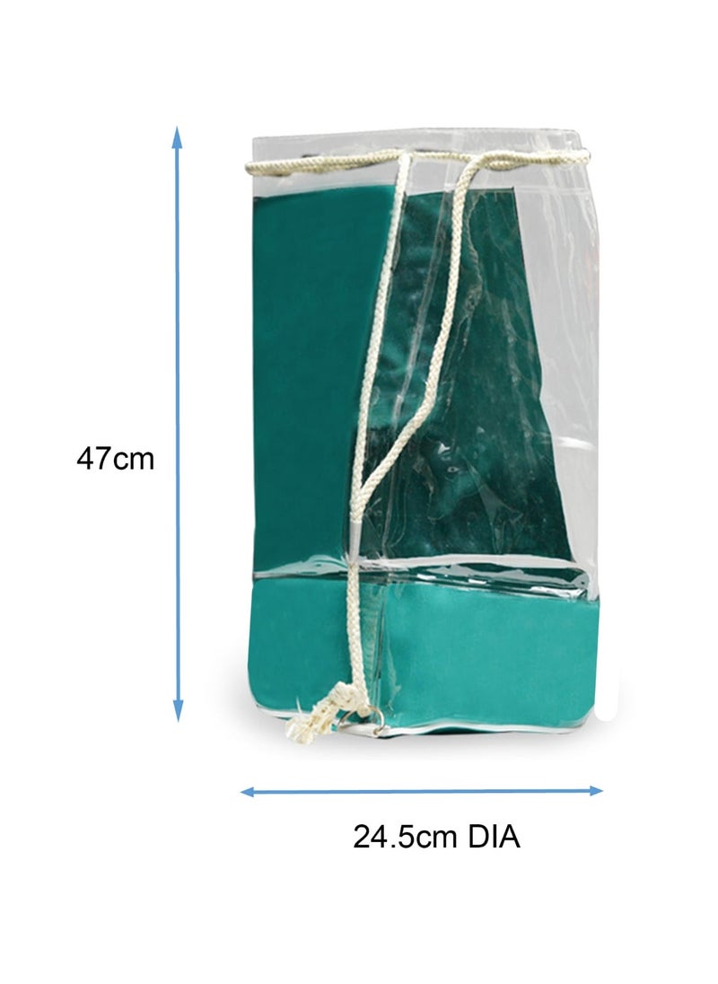Vitacelli - Beach Tote Bag, Transparent PVC Handbag, Gym Organizer Bag, Large Capacity Waterproof Swimming Beach Bag, Summer Stylish Clear Bag with Zipper Green - Image 1