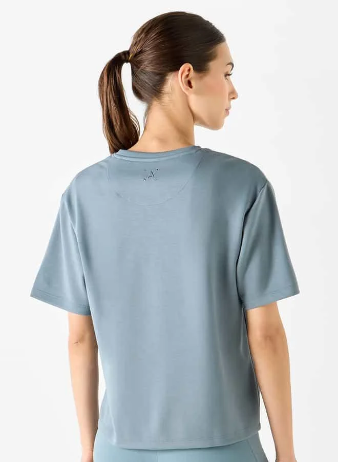 ADOT by Splash Embroidered T-shirt with Short Sleeves and Crew Neck