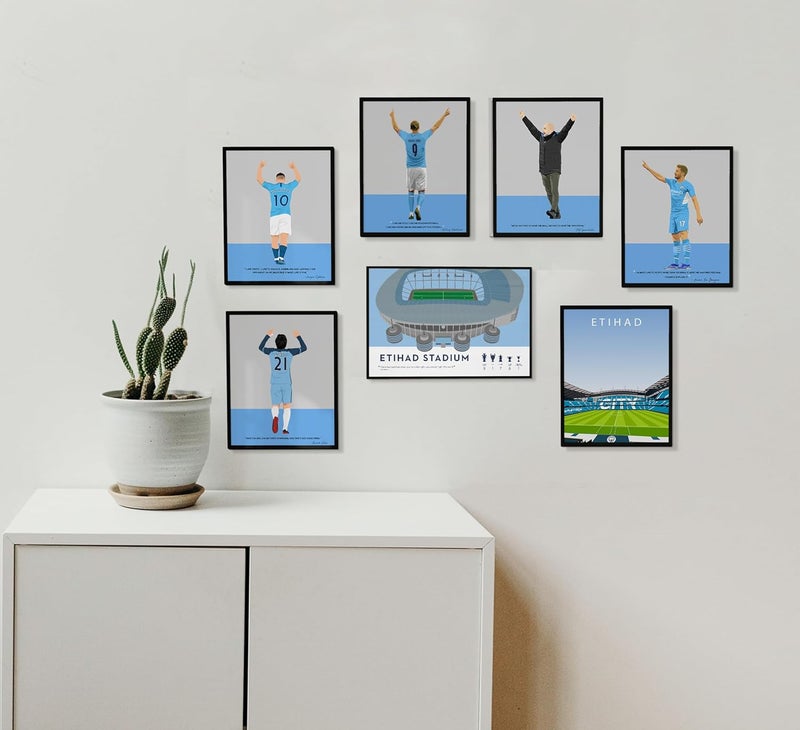 QUOTE - UNQUOTE ART QUOTE UNQUOTE ART Etihad Stadium Poster 13x17 inches Black Frame - Image 4