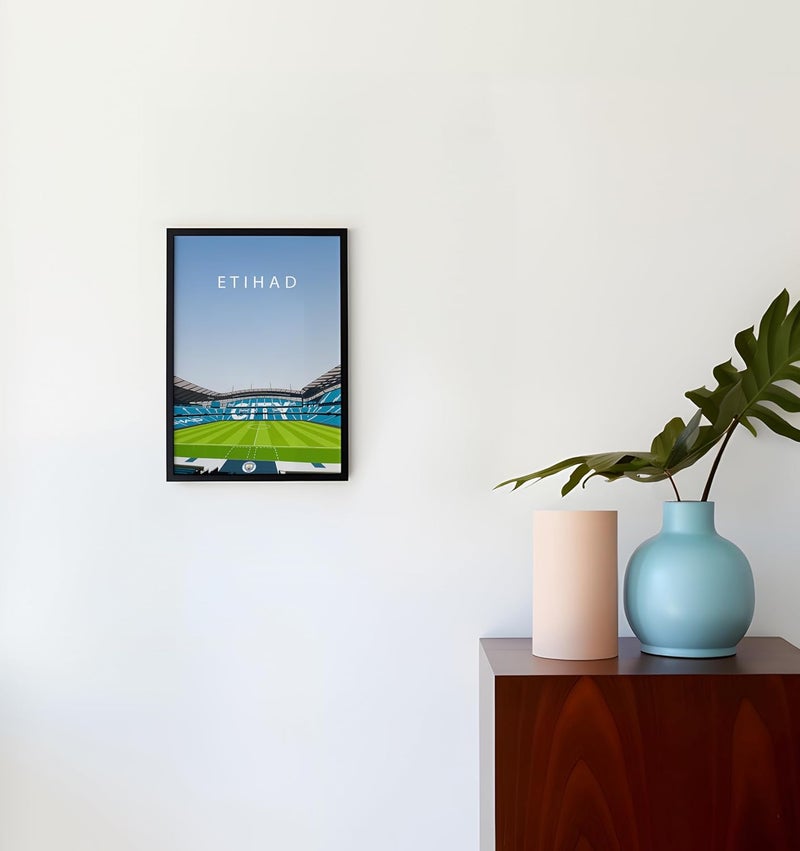 QUOTE - UNQUOTE ART QUOTE UNQUOTE ART Etihad Stadium Poster 13x17 inches Black Frame - Image 3