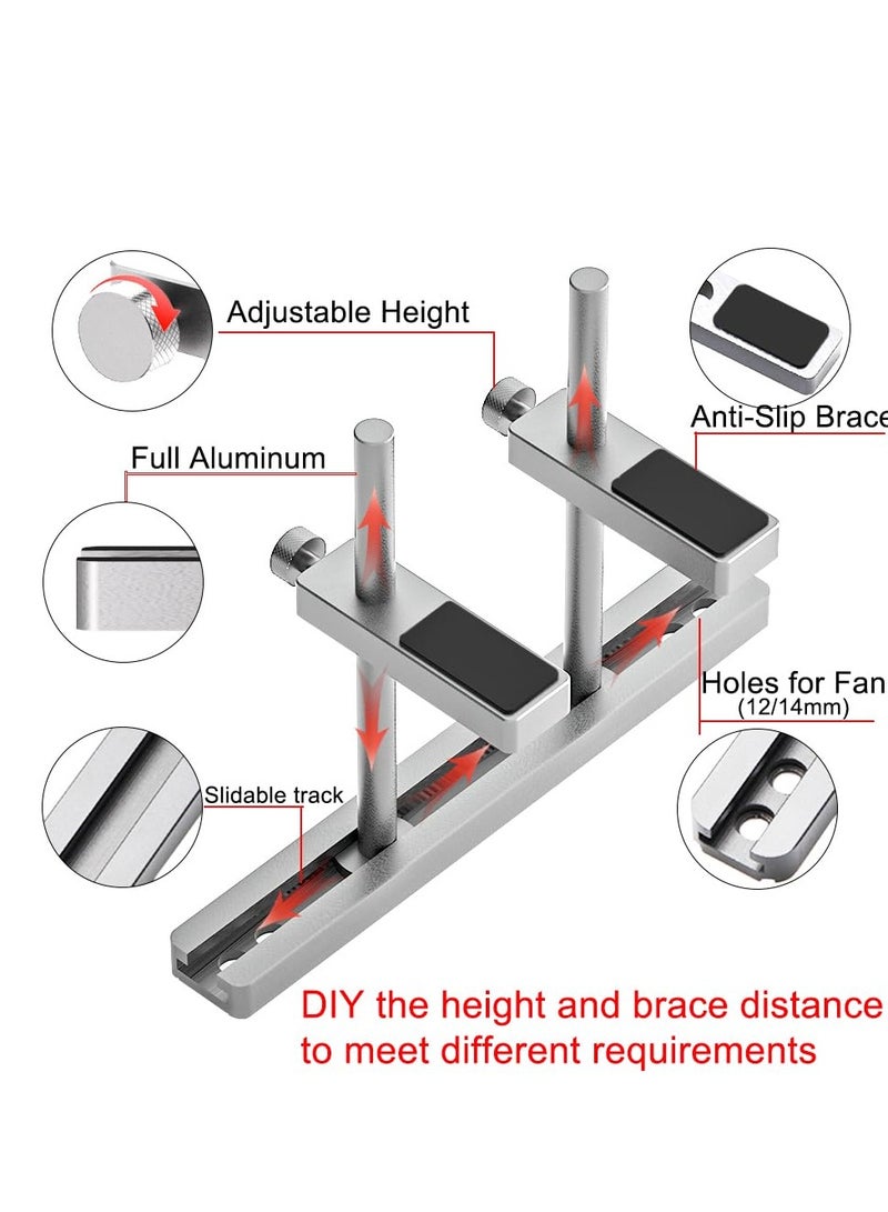 Graphics Card GPU Support Bracket, Adjustable Enhanced Aluminum GPU Sag Bracket Video Card GPU Stand Holder Graphics Card Support with Dual Stand (Silver 128mm) - Image 5