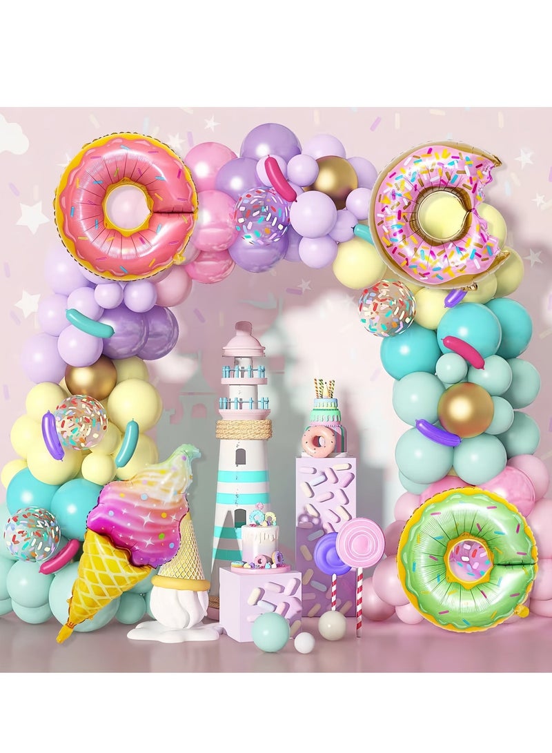 139Pcs Donuts Themed Latex Decorative Balloon Arch Garland Set - Perfect for Graduation Baby Shower Wedding Birthday Bachelorette Party Backdrop Decoration - Suitable for Indoor and Outdoor(Includes Balloon Pump) - Image 1