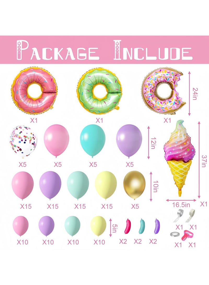 139Pcs Donuts Themed Latex Decorative Balloon Arch Garland Set - Perfect for Graduation Baby Shower Wedding Birthday Bachelorette Party Backdrop Decoration - Suitable for Indoor and Outdoor(Includes Balloon Pump) - Image 3
