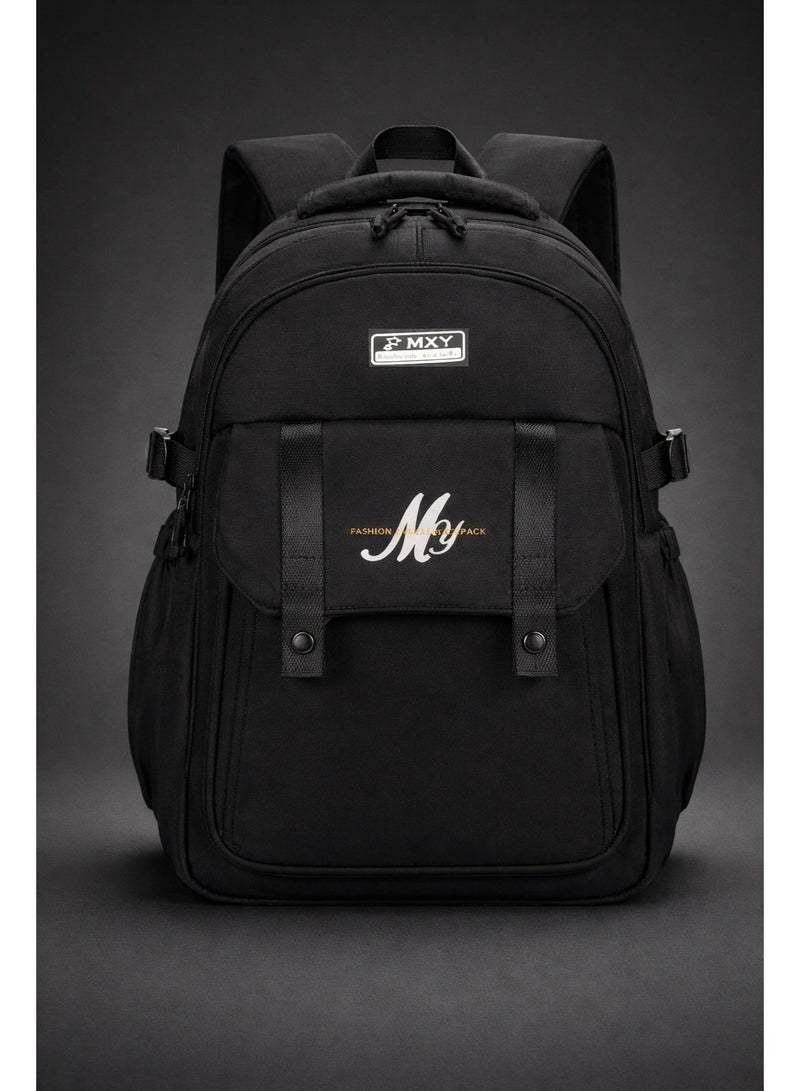 8607 Cute Casual Female Fashion Nylon Travel Waterproof School Backpack Bag Black - Image 1