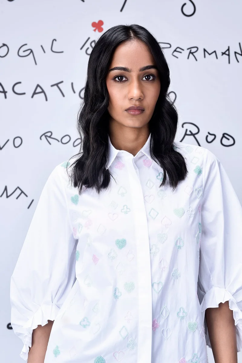 Genes Lecoanet Hemant Beard Embroidery Regular Fit Top - White