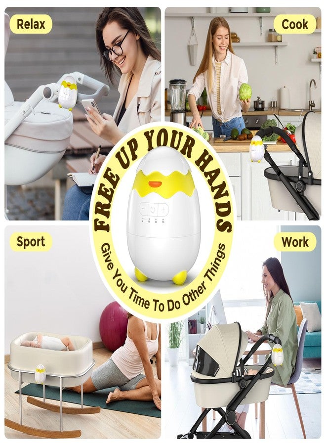 BlueFire Rechargeable Baby Rocker for Strollers - 5 Vibration Speeds & 4 Timer Modes, Universal Portable Bouncer with Memory Function, Quiet Vibration Soother for Newborns to Toddlers & with 2 Brackets - Image 5