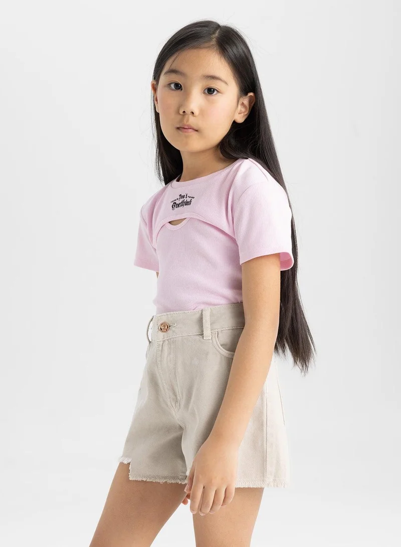 ديفاكتو تيشيرتات قصيرة الأكمام بضلع (عبوة من 2)