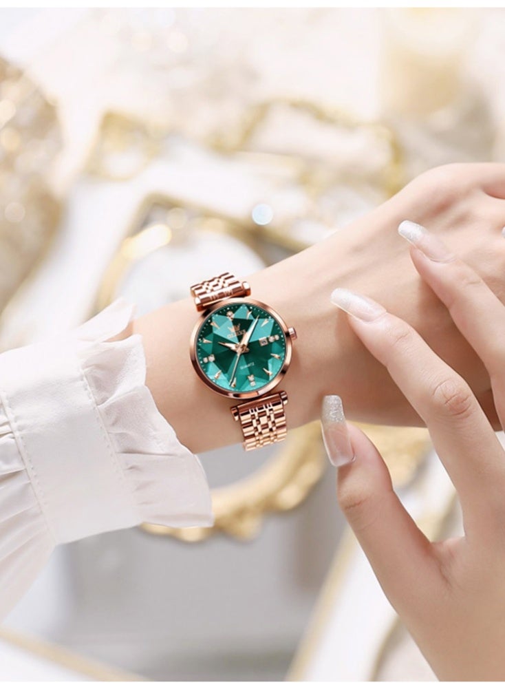 أوليفز ساعة OLEVS للسيدات بحركة كوارتز بسيطة مقاومة للماء وساعة يد نسائية مضيئة أنيقة وهدايا أنيقة - Image 4