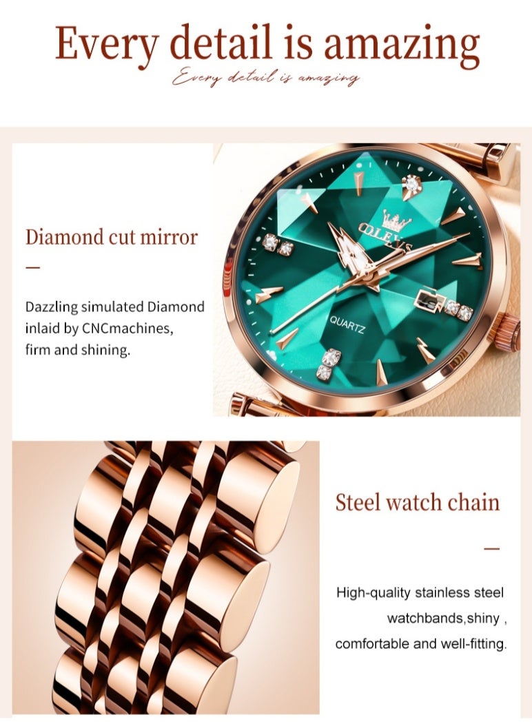 أوليفز ساعة OLEVS للسيدات بحركة كوارتز بسيطة مقاومة للماء وساعة يد نسائية مضيئة أنيقة وهدايا أنيقة - Image 5