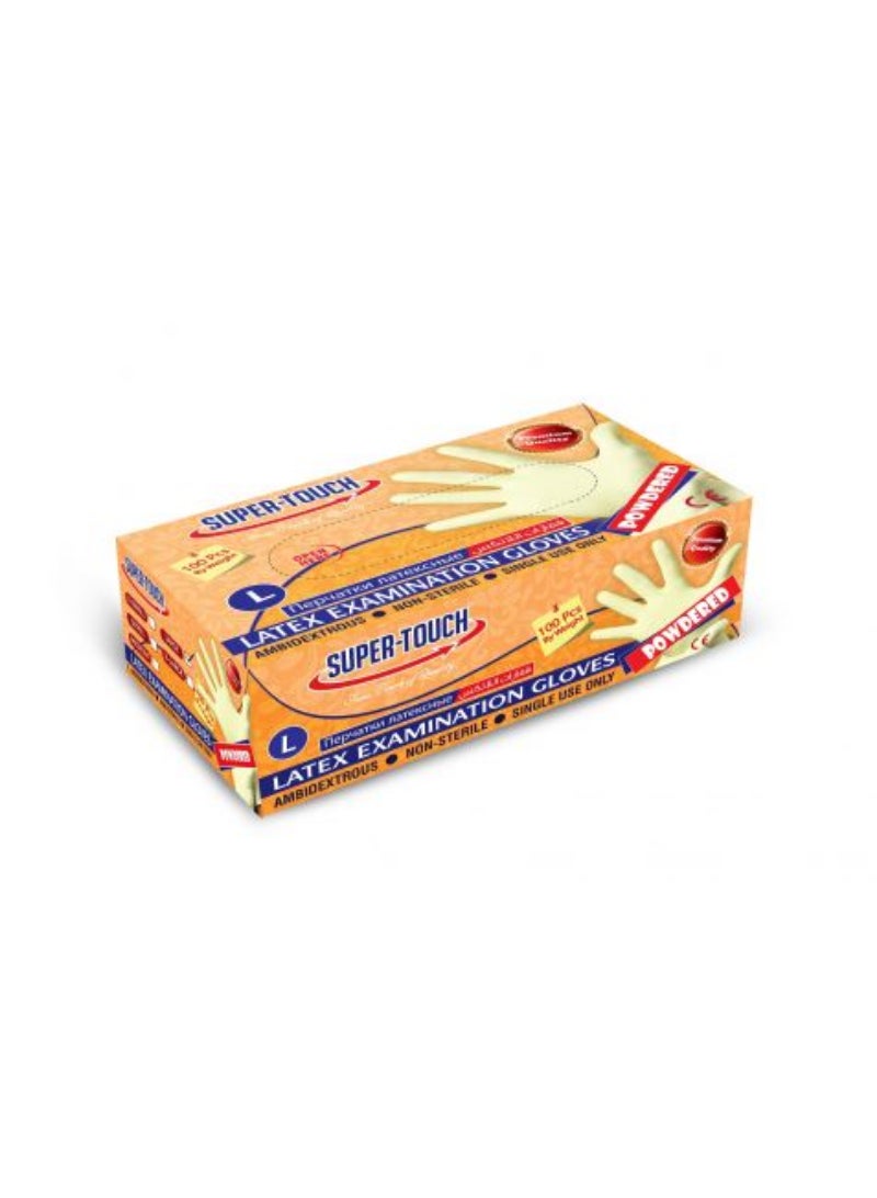 Super Touch - Latex Gloves Powdered(Large) 100Pc