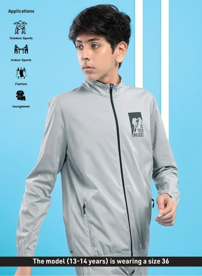 Technosport Technosport Graphic Print High Neck Jacket with Zipper Detail