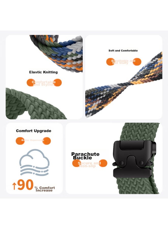 Bho Suitable For Apple Watch Band, Apple Watch S10/ultra2 Braided Loop Strap, Iwatch S9/8/7/6/5/se2 New Parachute Buckle Strap - Image 3