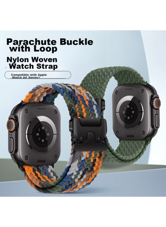 Bho Suitable For Apple Watch Band, Apple Watch S10/ultra2 Braided Loop Strap, Iwatch S9/8/7/6/5/se2 New Parachute Buckle Strap - Image 2