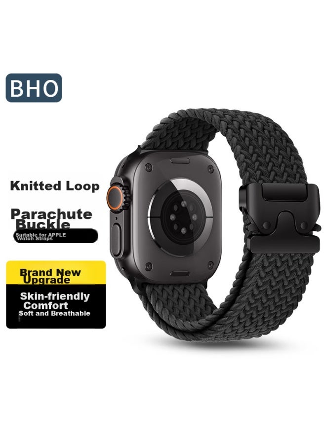 Bho Suitable For Apple Watch Band, Apple Watch S10/ultra2 Braided Loop Strap, Iwatch S9/8/7/6/5/se2 New Parachute Buckle Strap - Image 1