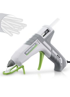 WORKPRO Hot Glue Gun Full Size 60/100W Dual Temp Glue Gun And Sticks Set With 10 Pcs Glue Sticks (7/16) 90S Fast Preheating Hot Glue Gun Kit For Construction Crafting Diy And Repairs White  - Image 1