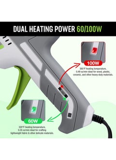 WORKPRO Hot Glue Gun Full Size 60/100W Dual Temp Glue Gun And Sticks Set With 10 Pcs Glue Sticks (7/16) 90S Fast Preheating Hot Glue Gun Kit For Construction Crafting Diy And Repairs White  - Image 3