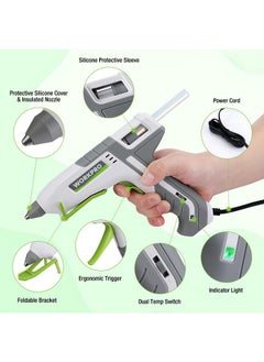 WORKPRO Hot Glue Gun Full Size 60/100W Dual Temp Glue Gun And Sticks Set With 10 Pcs Glue Sticks (7/16) 90S Fast Preheating Hot Glue Gun Kit For Construction Crafting Diy And Repairs White  - Image 2