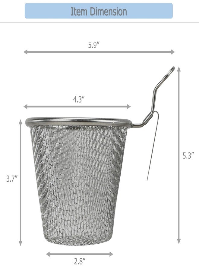 EIKS 2 Pack Stainless Steel Mesh Basket Strainer for Hotpot Rinsing Straining Cooking, Serving as Home Kitchen Food Strainer - Image 3