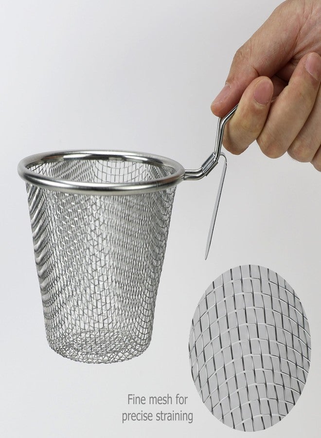 EIKS 2 Pack Stainless Steel Mesh Basket Strainer for Hotpot Rinsing Straining Cooking, Serving as Home Kitchen Food Strainer - Image 5