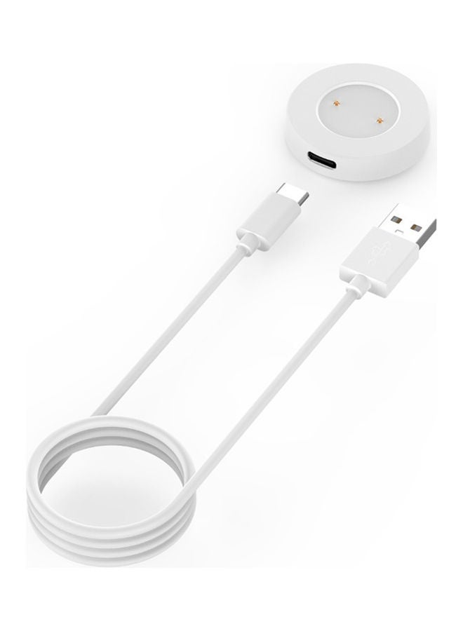 شاحن مغناطيسي بمنفذ USB للساعة الذكية هواوي GT/GT2/أونر ماجيك أبيض