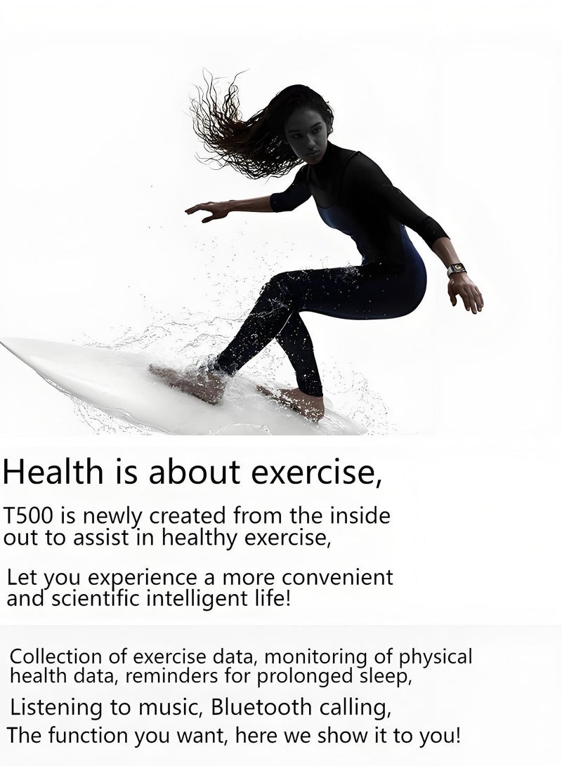 Smart Watch T500ULTRA，Business Smartwatch，Waterproof Fitness Watch，Bluetooth Calling，Compatible with Androd and IOS，IPS Display，Heart Rate Moitoring，Blue - Image 4