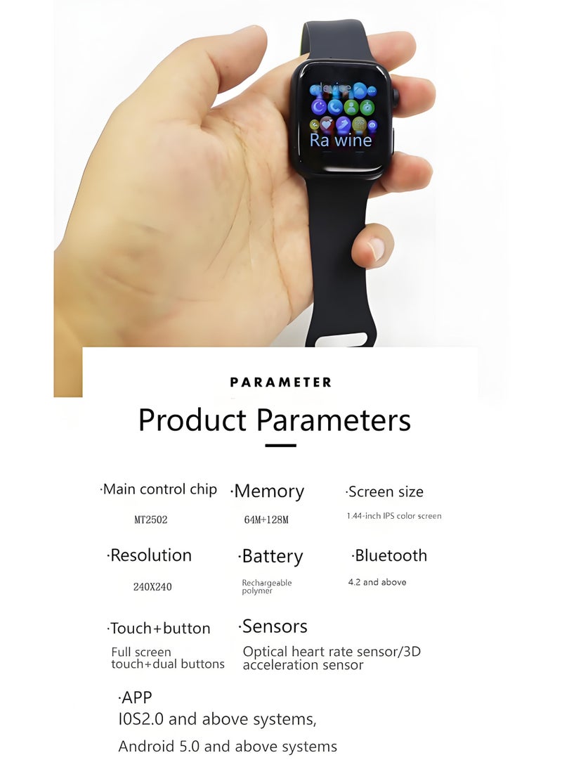 Smart Watch T500ULTRA，Business Smartwatch，Waterproof Fitness Watch，Bluetooth Calling，Compatible with Androd and IOS，IPS Display，Heart Rate Moitoring，Blue - Image 3