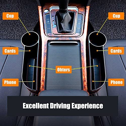 Gihunk 2 Pcs Car Seat Gap Filler - Leather Car Seat Crevice Storage Box with Adhesive Foam Pads, Car Gap Filler Organizer for Front Seat Gap Filler Between Car Seat and Console, Universal Fit - Image 3