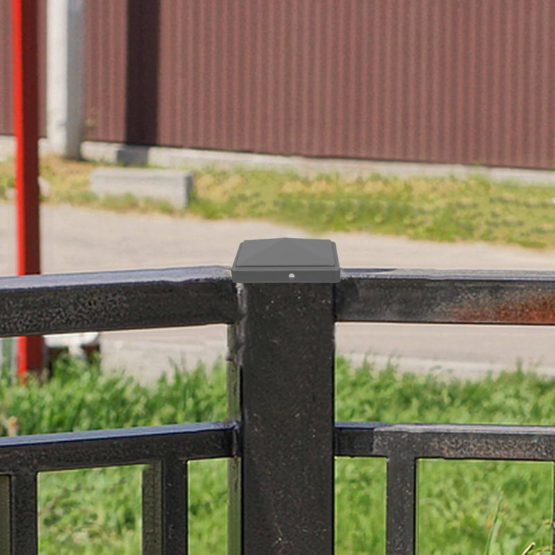Balacoo Metal Fence Post Caps Rainproof Decorative Cover Square Fencing Decking Black Easy Installation Outdoor - Image 5