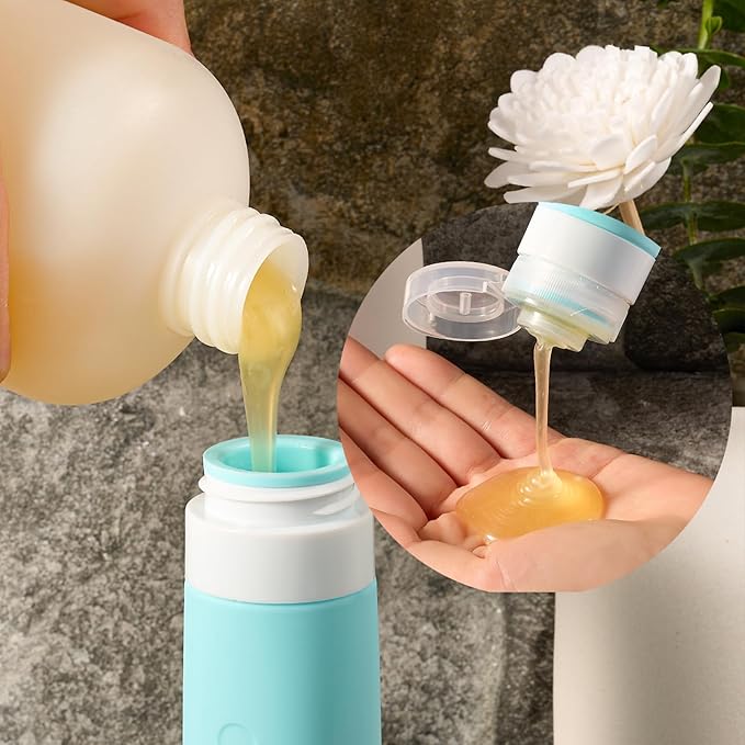 INSFIT Silicone Travel Bottles Set 17 Pack Travel Size Toiletries Leakproof Travel Bottles for Toiletries Travel Accessories for Women Airplane Travel Essentials Travel Containers for Toiletries - Image 4