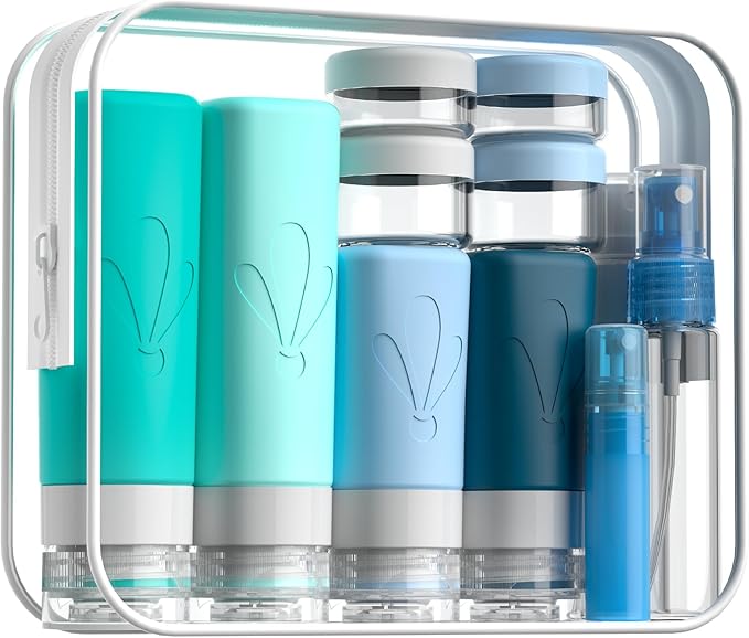 INSFIT Silicone Travel Bottles Set 17 Pack Travel Size Toiletries Leakproof Travel Bottles for Toiletries Travel Accessories for Women Airplane Travel Essentials Travel Containers for Toiletries - Image 1