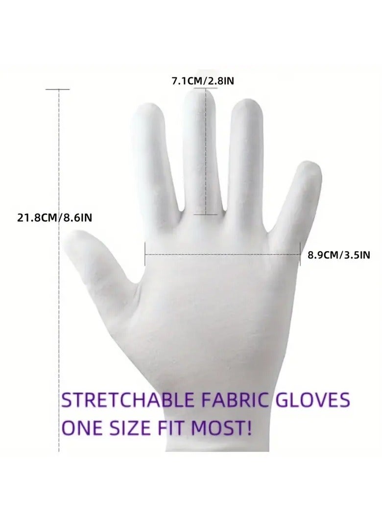 Ucanbe 12 Pack Blend Elastic White Gloves, Soft Unscented Mittens for Beauty, Hand Care, and Etiquette - Image 2