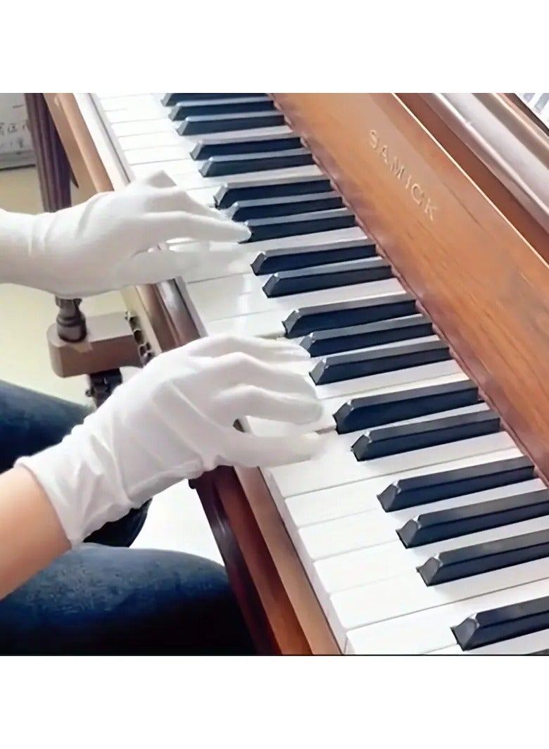 Ucanbe 12 Pack Blend Elastic White Gloves, Soft Unscented Mittens for Beauty, Hand Care, and Etiquette - Image 3