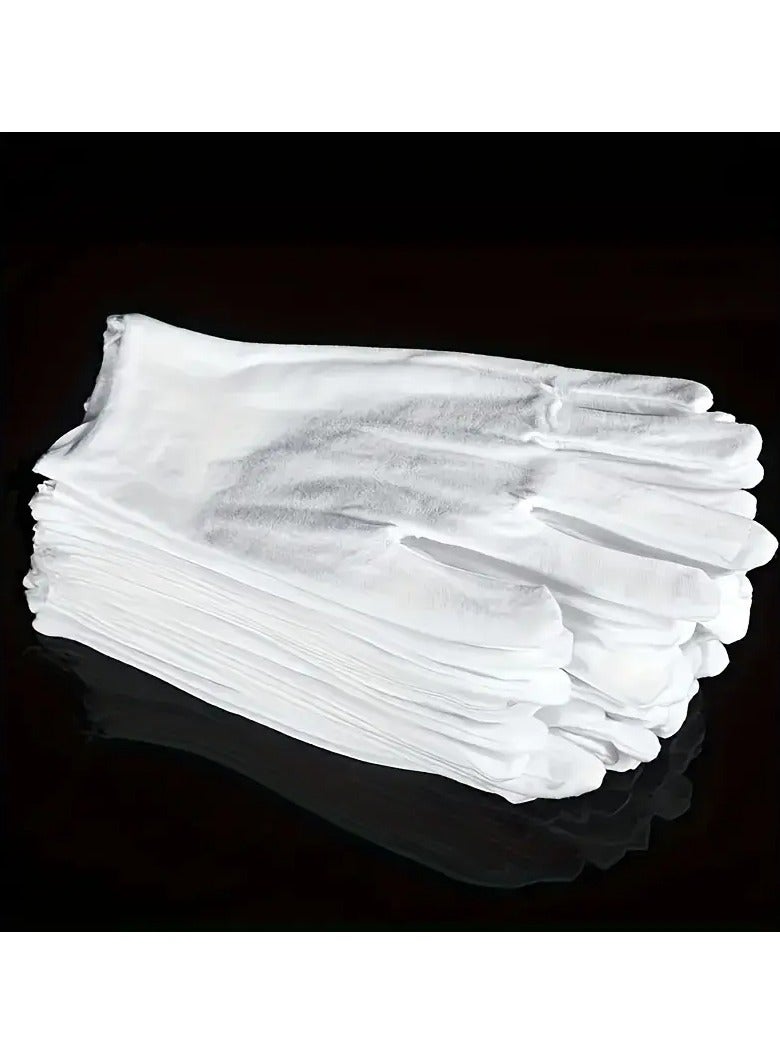 Ucanbe 12 Pack Blend Elastic White Gloves, Soft Unscented Mittens for Beauty, Hand Care, and Etiquette - Image 4