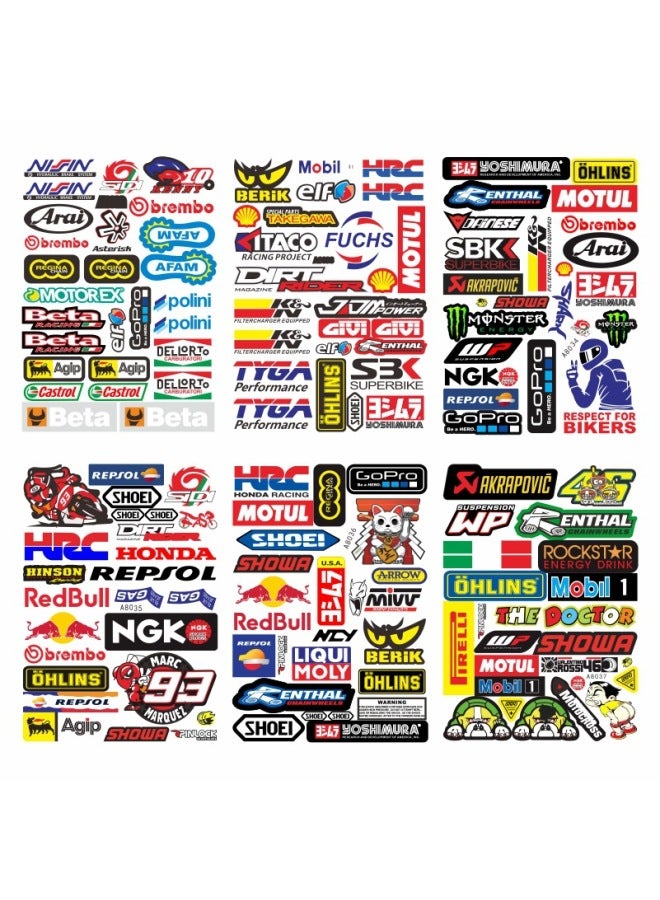 Motorcycle Stickers, Motorcycle Stickers, Scorpion Helmet Stickers, Waterproof And Sunscreen Electric Vehicle Reflective Decorative Decals-Color:6-pack Style One-Size:Default Item - Image 1