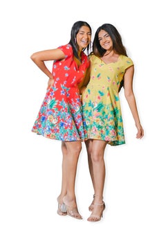 CH Glamstore Fit and Flared Floral Mini Dress with Cap Sleeves  - Image 2