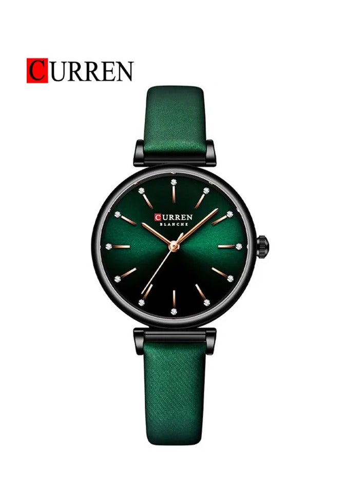 CURREN-9081 Original Brand Leather Strap Wrist Watches For Women With Brand Box - Image 1