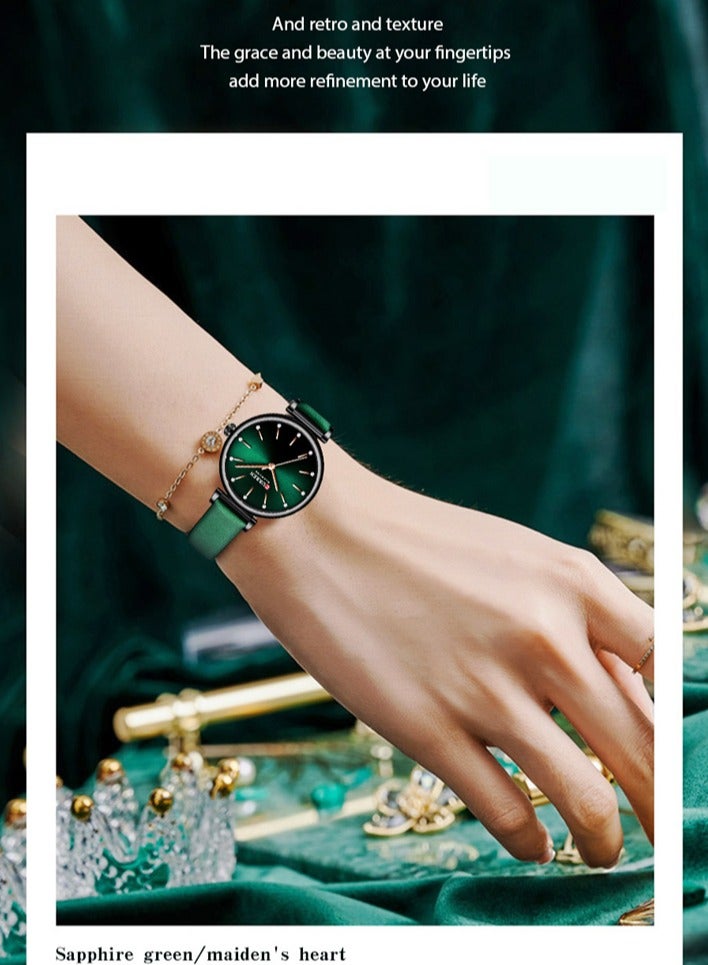 CURREN-9081 Original Brand Leather Strap Wrist Watches For Women With Brand Box - Image 5